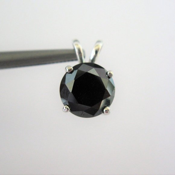 2.45ct Real Natural Black Diamond Necklace, Certificate, Free Diamond Tester - Picture 9 of 11